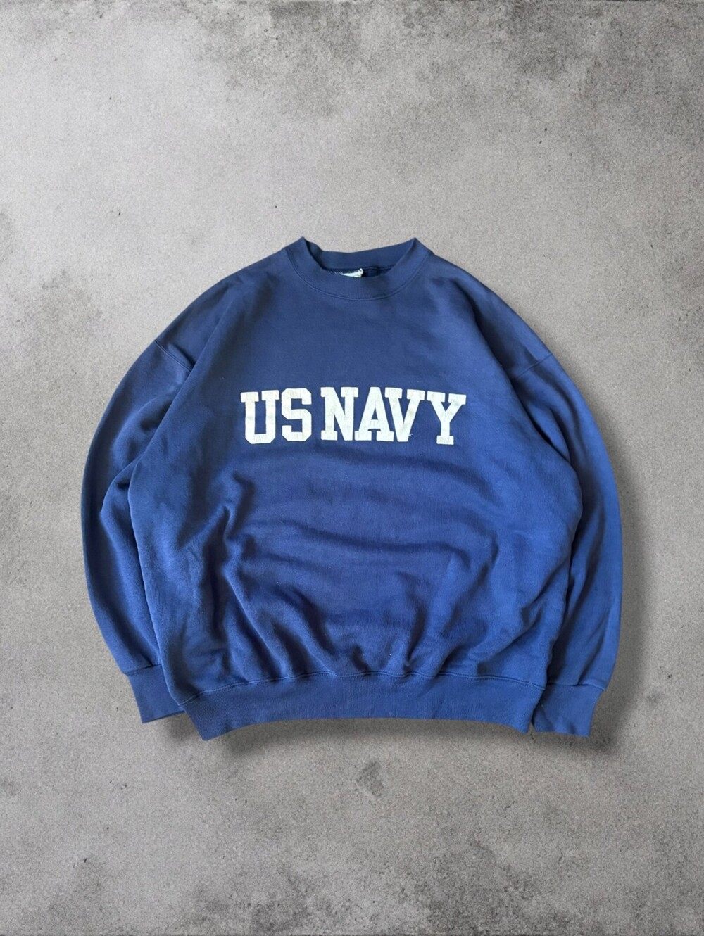Vintage 80s/90s US Navy Blue Pullover Crewneck Sweatshirt Size Mens XL Spellout